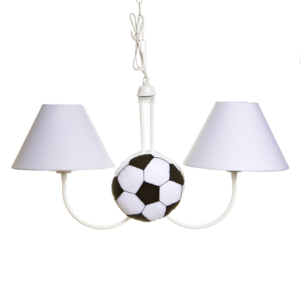 Lustre 2L Simples Com 2 Bolas De Futebol Quarto Bebê Infantil Lustre 2L Simples Com 2 Bolas De Futebol Quarto Bebê Infantil