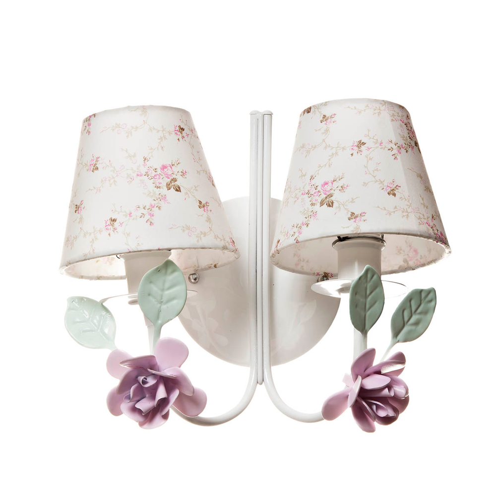 Arandela 2 Lâmpadas Flores G Rosa Quarto Bebê Infantil - Bivolt Arandela 2 Lâmpadas Flores G Rosa Quarto Bebê Infantil - Bivolt