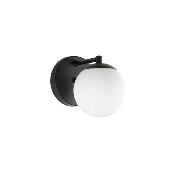 Arandela Figo PRETA com Globo de Vidro Branco Arandela Figo PRETA com Globo de Vidro Branco