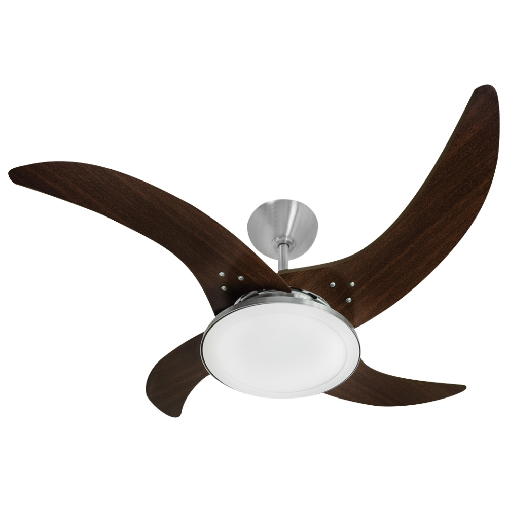 Ventilador LED Carvalho Tabaco 4 Pás 110V Ventilador LED Carvalho Tabaco 4 Pás 110V