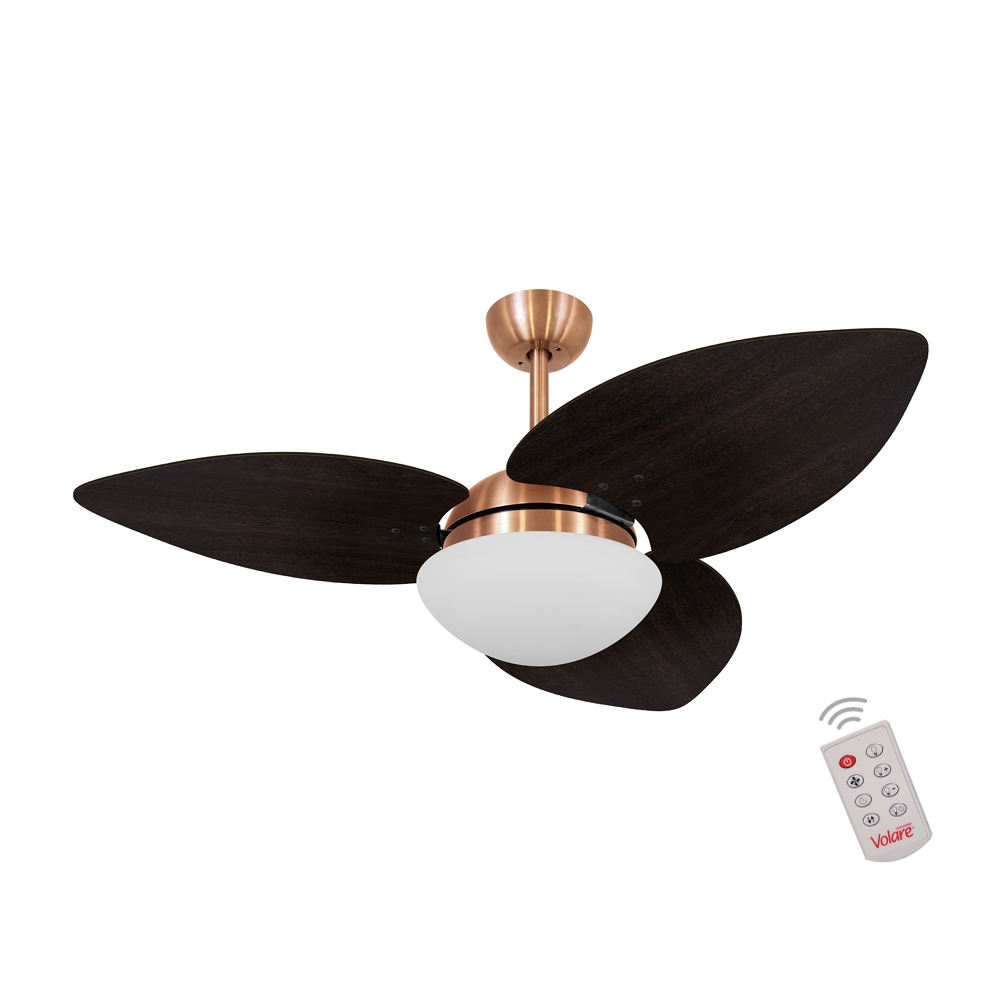 Ventilador de Teto Dormamu Cobre 3 Pás Tabaco 127V com Controle