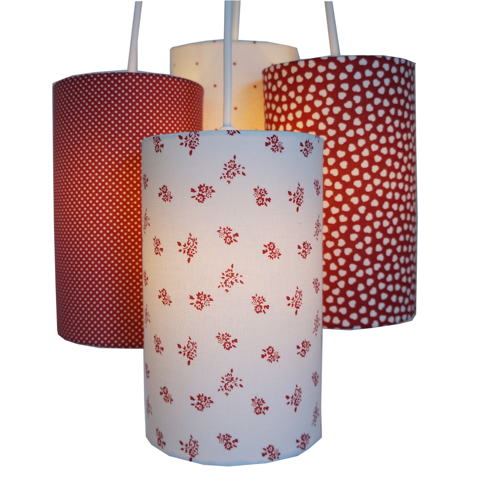 Lustre Quarto Criança Vermelho e Branco Lustre Quarto Criança Vermelho e Branco