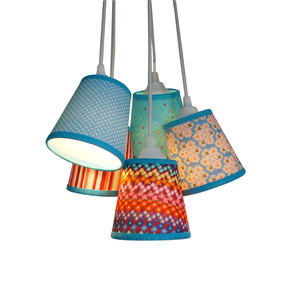 Lustre Pendente Cacho Mix Estampa Turquesa Lustre Pendente Cacho Mix Estampa Turquesa