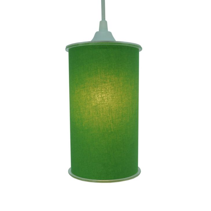 Luminária Pendente Cilíndrica Tecido Verde