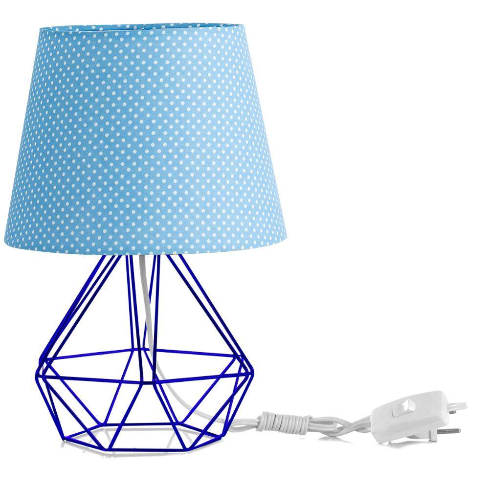 Abajur Diamante Dome Azul/bolinha com Aramado Azul Abajur Diamante Dome Azul/bolinha com Aramado Azul