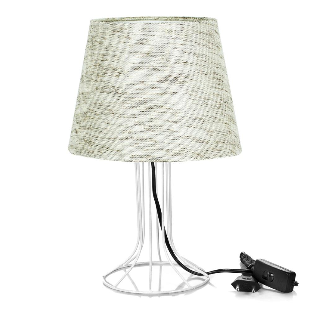 Abajur Torre Dome Linho Mesclado Com Aramado Branco Abajur Torre Dome Linho Mesclado Com Aramado Branco