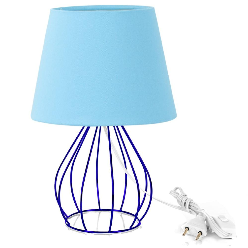 Abajur Cebola Dome Azul Bebe com Aramado Azul