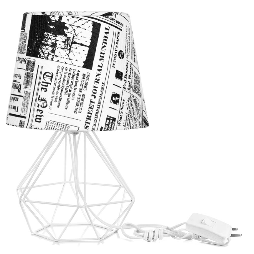 Abajur Diamante Dome Jornal com Aramado Branco Abajur Diamante Dome Jornal com Aramado Branco