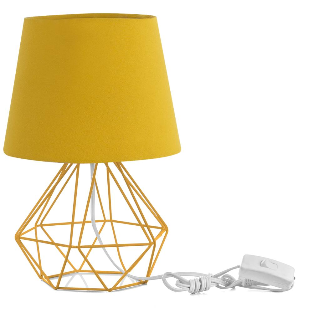 Abajur Diamante Dome Amarelo Mostarda com Aramado Amarelo Abajur Diamante Dome Amarelo Mostarda com Aramado Amarelo