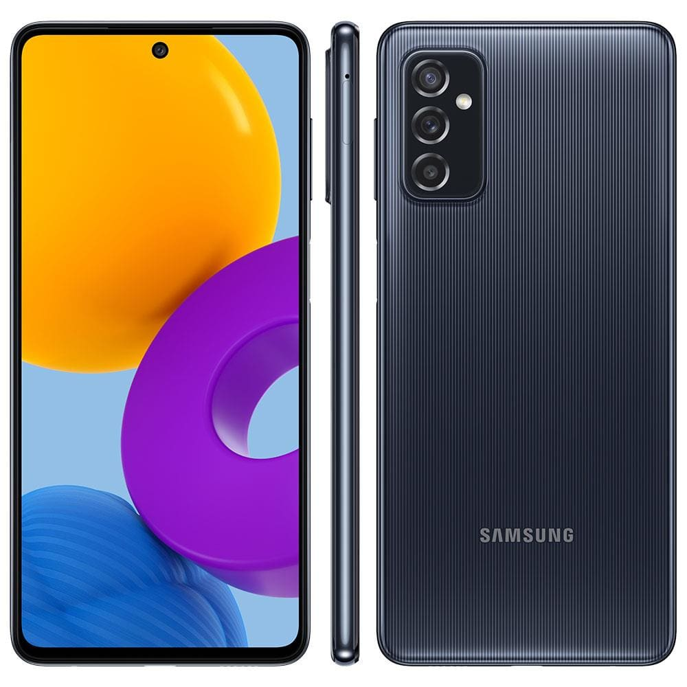Smartphone Samsung Galaxy M52 5G Preto 128GB, 6GB RAM, Tela Infinita de 6.7", Câmera Tripla, Bateria de 5000mAh e Processador Snapdragon 778G