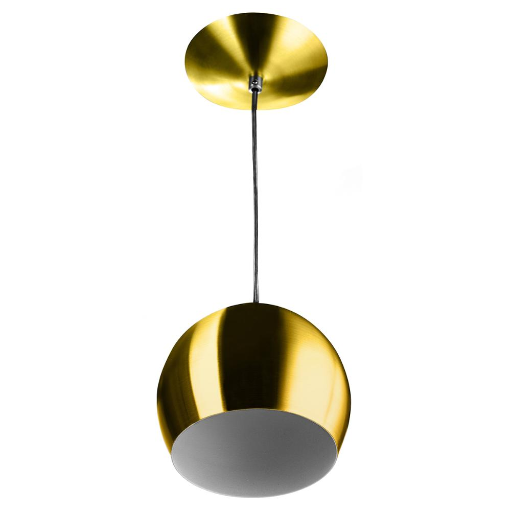 Lustre Pendente Bola Média Alumínio 23cm Dourado Lustre Pendente Bola Média Alumínio 23cm Dourado