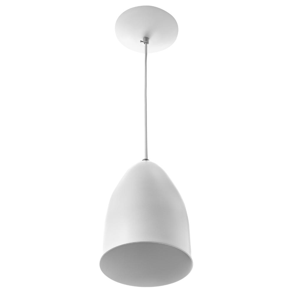 Lustre Pendente Cone De Alumínio 20x14cm Soquete E-27 Branco Lustre Pendente Cone De Alumínio 20x14cm Soquete E-27 Branco