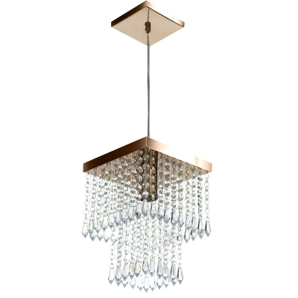 Lustre Pendente De Cristal Acrílico Marrycrilic Cobre Lustre Pendente De Cristal Acrílico Marrycrilic Cobre