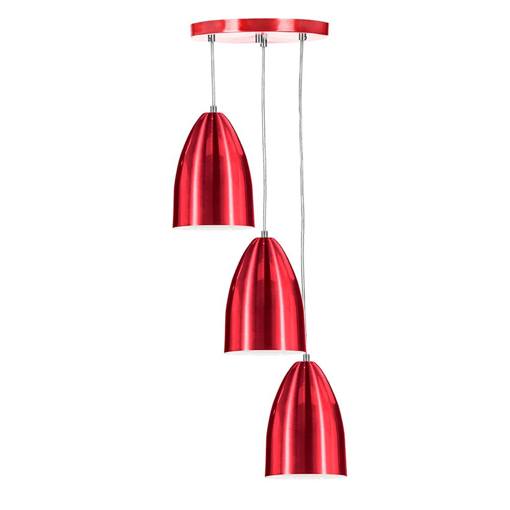 Pendente Cone Bala Sadan Aluminio Triplo Cereja Pendente Cone Bala Sadan Aluminio Triplo Cereja