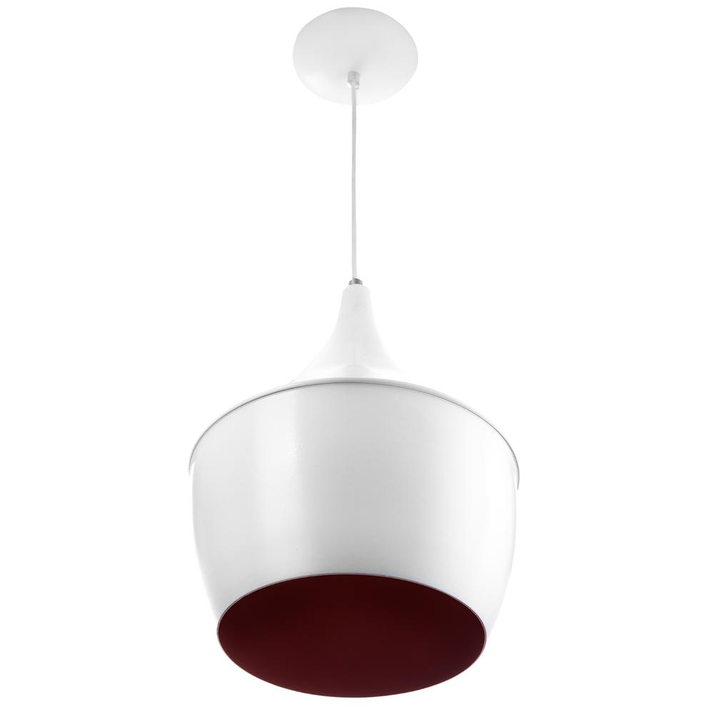 Luminária Pendente Gourmet Balão 32X25cm Em Aluminio Branco Magnifico Luminária Pendente Gourmet Balão 32X25cm Em Aluminio Branco Magnifico