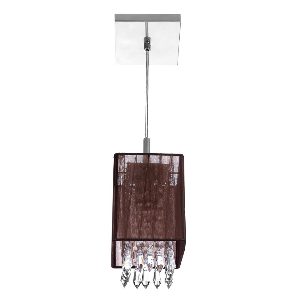 Lustre Pendente De Cupula Quad Cganza Cristal Acrílic Marrom Lustre Pendente De Cupula Quad Cganza Cristal Acrílic Marrom