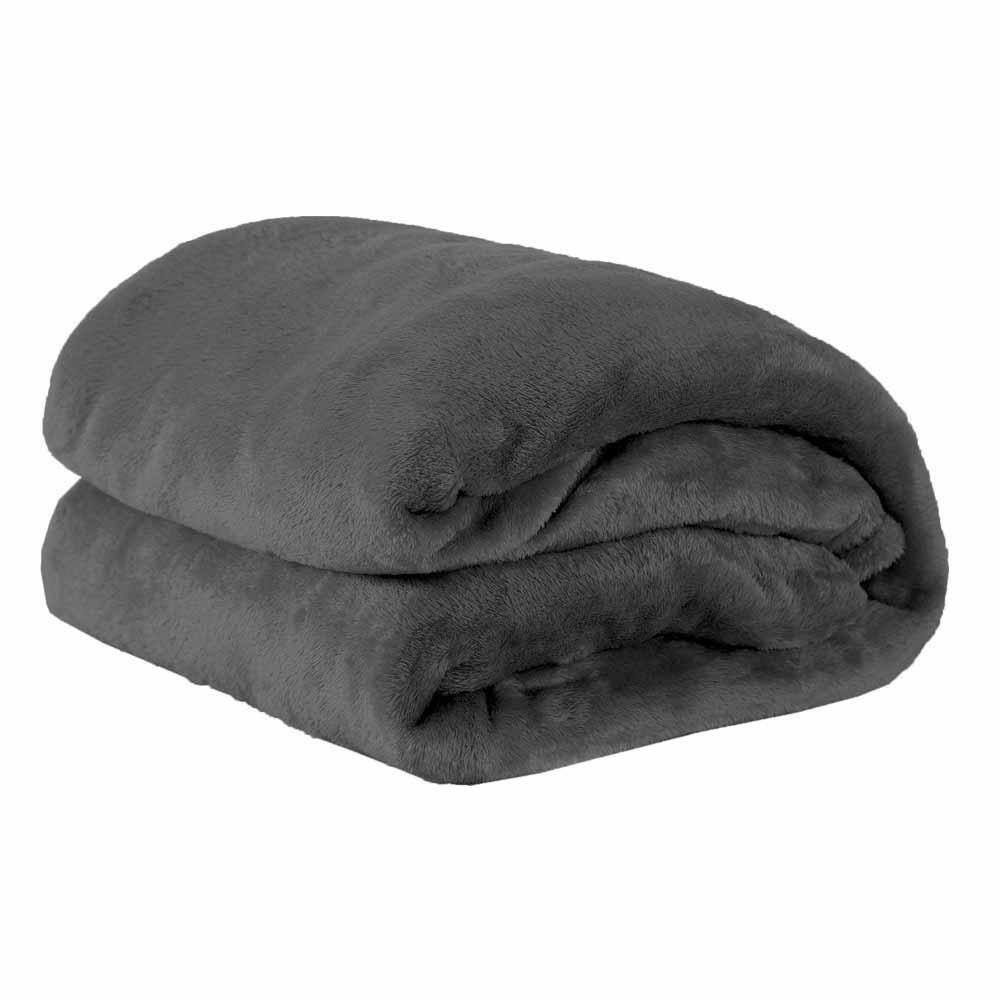 Cobertor Manta Microfibra Casal 2,20x1,80m Aveludado Chumbo