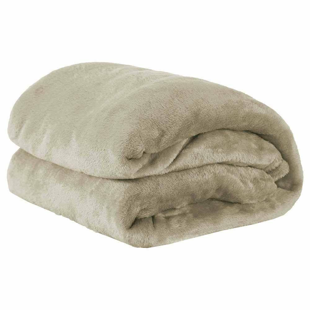 Cobertor Manta Microfibra Felpuda Casal Aveludado Cáqui
