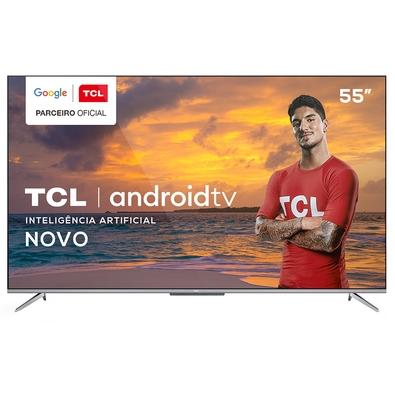 Smart TV TCL 55" P715 LED 4K UHD, WiFi, Bluetooth, 3x HDMI, 2x USB, HDR, Google Assistant, Android TV, Borda Ultrafina - 55P715