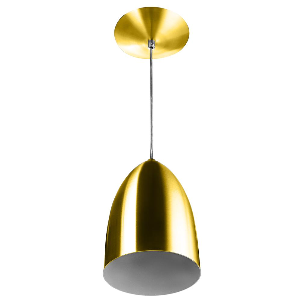 Lustre Pendente Cone De Alumínio 20x14cm Dourado Lustre Pendente Cone De Alumínio 20x14cm Dourado