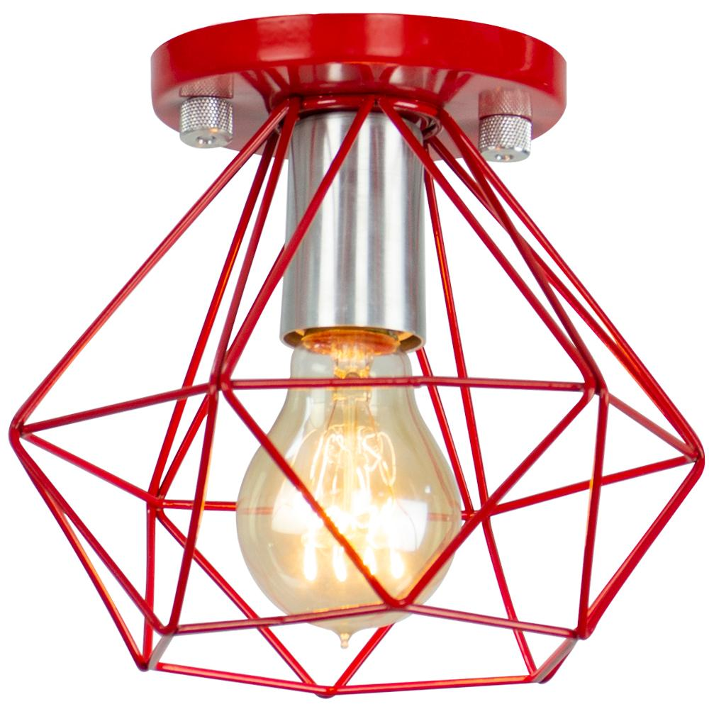 Lustre Aramado Diamante Majestoso Redondo Vermelho Lustre Aramado Diamante Majestoso Redondo Vermelho