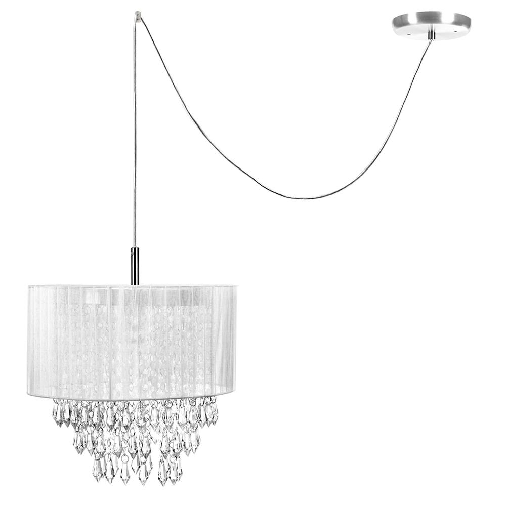 Pendente Cupula Cristal Acr. Manucrilic + Deslocador Branco Pendente Cupula Cristal Acr. Manucrilic + Deslocador Branco