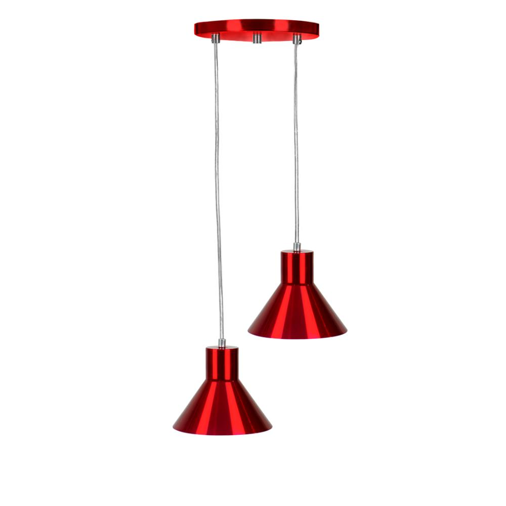 Lustre Pendente Aluminio Tenesse Duplo Cereja Lustre Pendente Aluminio Tenesse Duplo Cereja