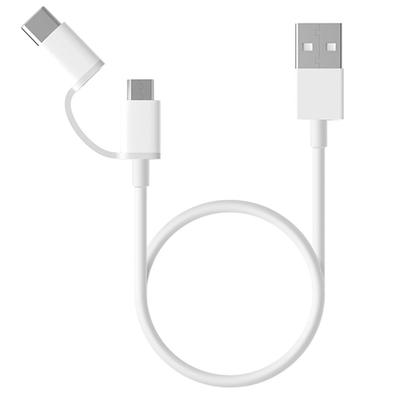 Cabo USB para Tipo C e microUSB 100cm Xiaomi Branco