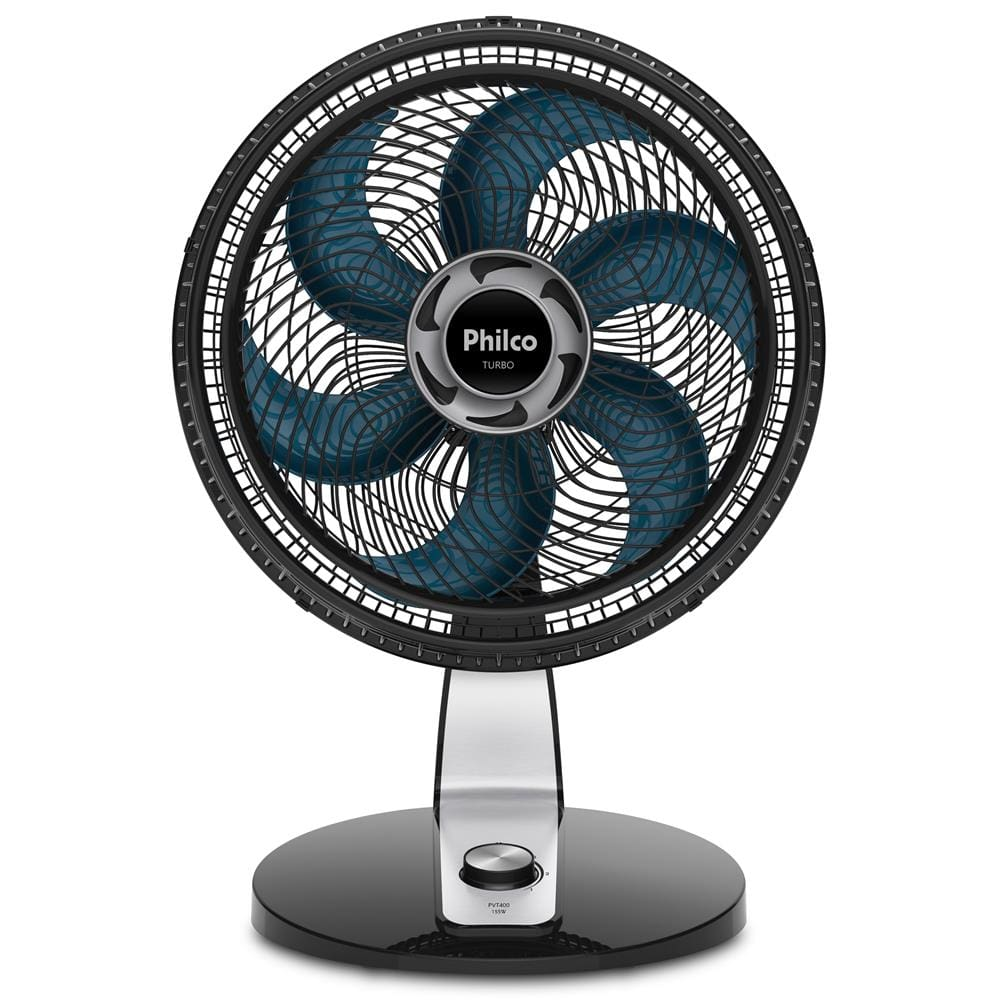 Ventilador de Mesa Philco PVT400 Turbo 40 cm com 3 Velocidades - Preto - 110v Ventilador de Mesa Philco PVT400 Turbo 40 cm com 3 Velocidades - Preto - 110v