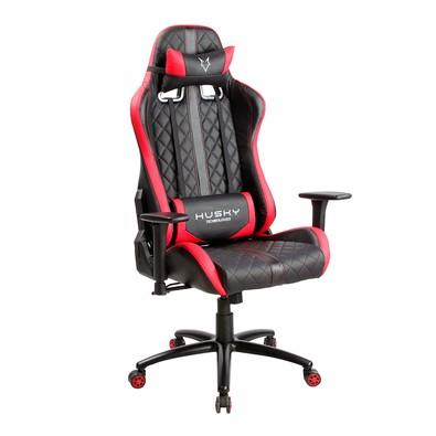 Cadeira Gamer Husky Gaming Hailstorm, Preto e Vermelho, Com Almofadas, Reclinável, Descanso de Braço 2D - HHA-BR