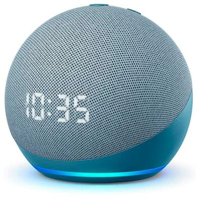 Echo Dot (4ª Geração) com Relógio e Alexa, Amazon Smart Speaker Azul - B085M5P9LF