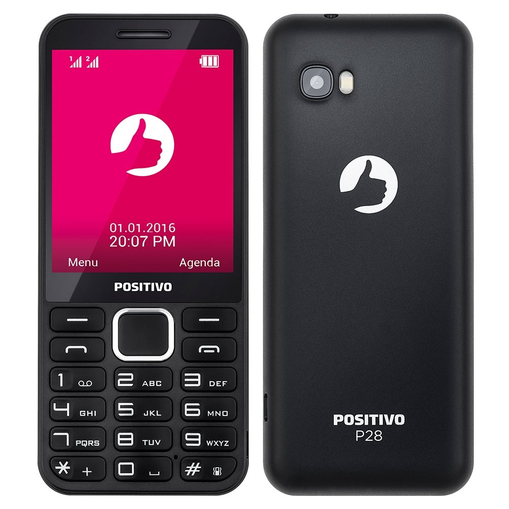 Celular Positivo P28 Dual Chip, Preto, Tela 2.8", Bluetooth,Câmera VGA com Flash, 32MB Celular Positivo P28 Dual Chip, Preto, Tela 2.8", Bluetooth,Câmera VGA com Flash, 32MB