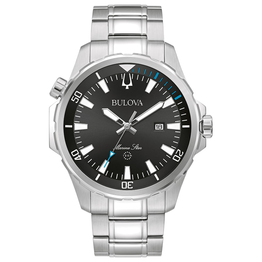 Relógio Marine Star Bulova Masculino Aço 926B38N Relógio Marine Star Bulova Masculino Aço 926B38N