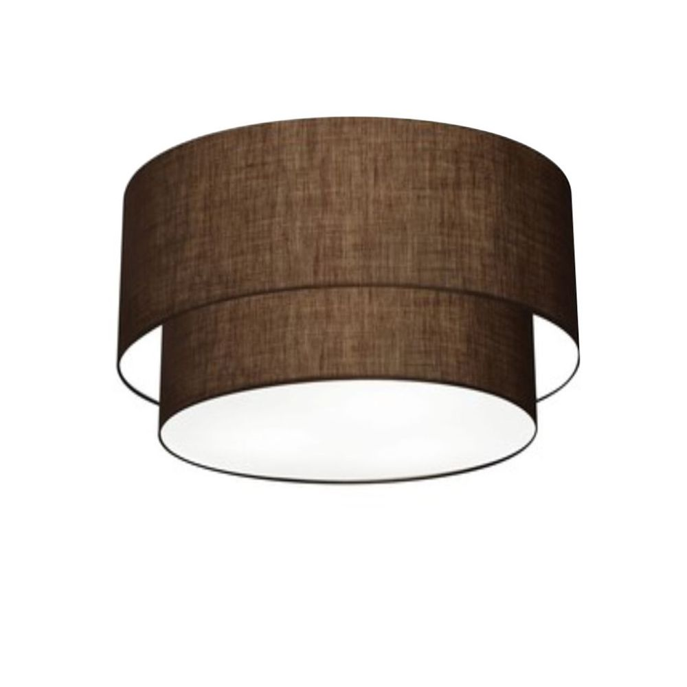 Plafon Duplo Cilíndrico Md-3045 Cúpula em Tecido 40x35cm - Café Bivolt Plafon Duplo Cilíndrico Md-3045 Cúpula em Tecido 40x35cm - Café Bivolt