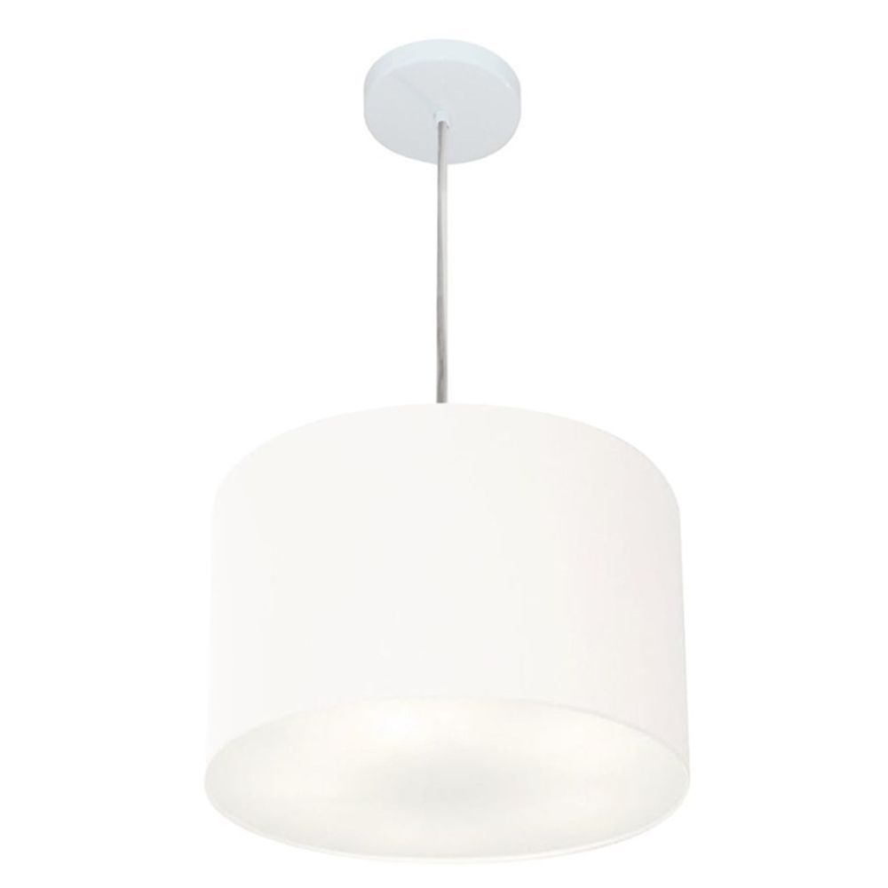 Pendente Cilíndrico Md-4211 Cúpula em Tecido 35x25cm Branco - Bivolt Pendente Cilíndrico Md-4211 Cúpula em Tecido 35x25cm Branco - Bivolt