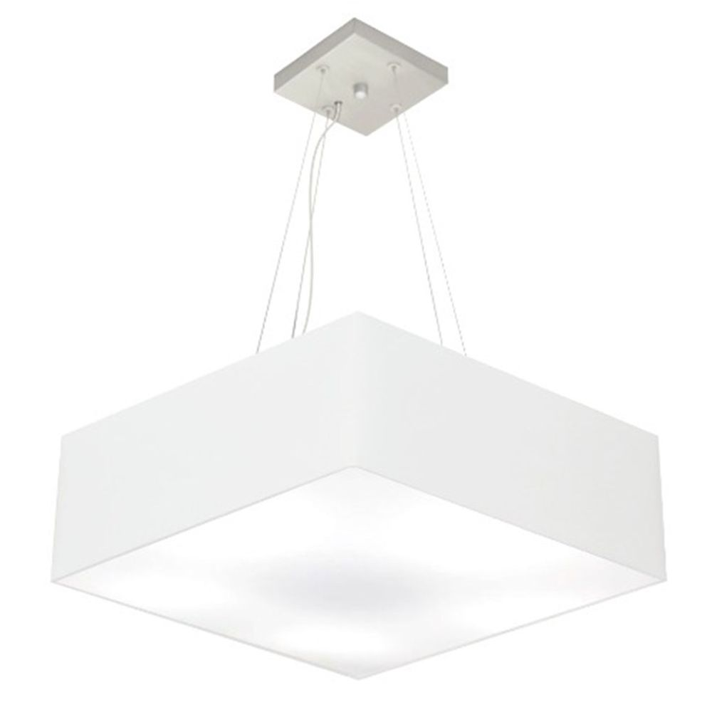 Pendente Quadrado Md-4032 Cúpula em Tecido 15-50x50cm Branco - Bivolt Pendente Quadrado Md-4032 Cúpula em Tecido 15-50x50cm Branco - Bivolt