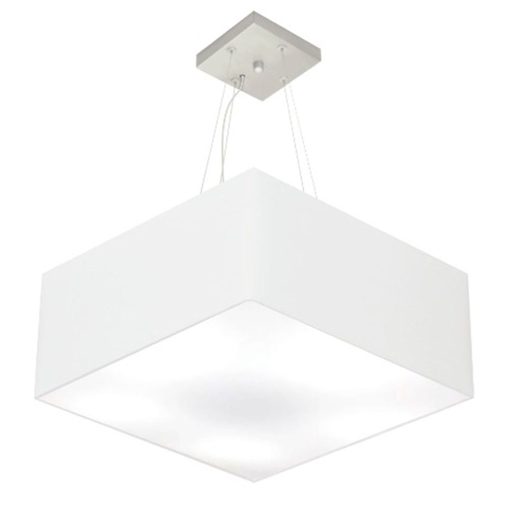 Pendente Quadrado Md-4071 Cúpula em Tecido 30-70x70cm Branco - Bivolt Pendente Quadrado Md-4071 Cúpula em Tecido 30-70x70cm Branco - Bivolt