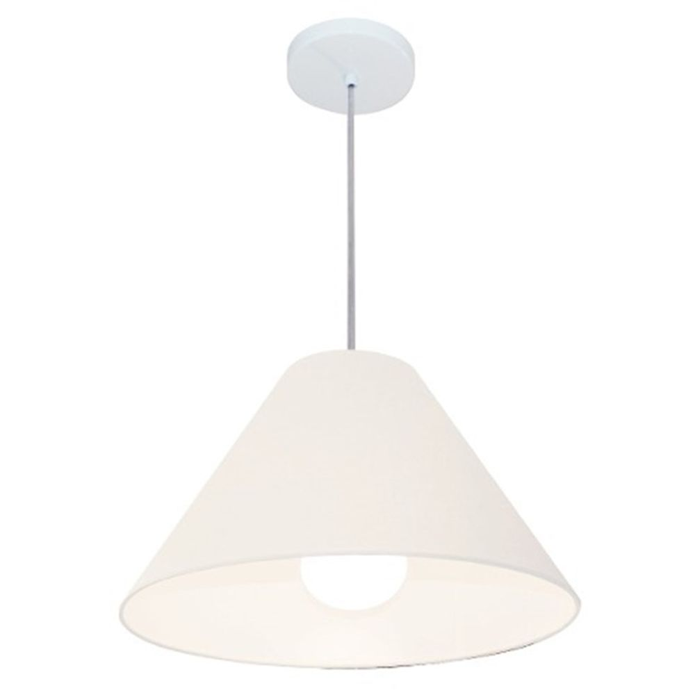 Pendente Cone Md-4078 Cúpula em Tecido 25-40x15cm Branco - Bivolt Pendente Cone Md-4078 Cúpula em Tecido 25-40x15cm Branco - Bivolt