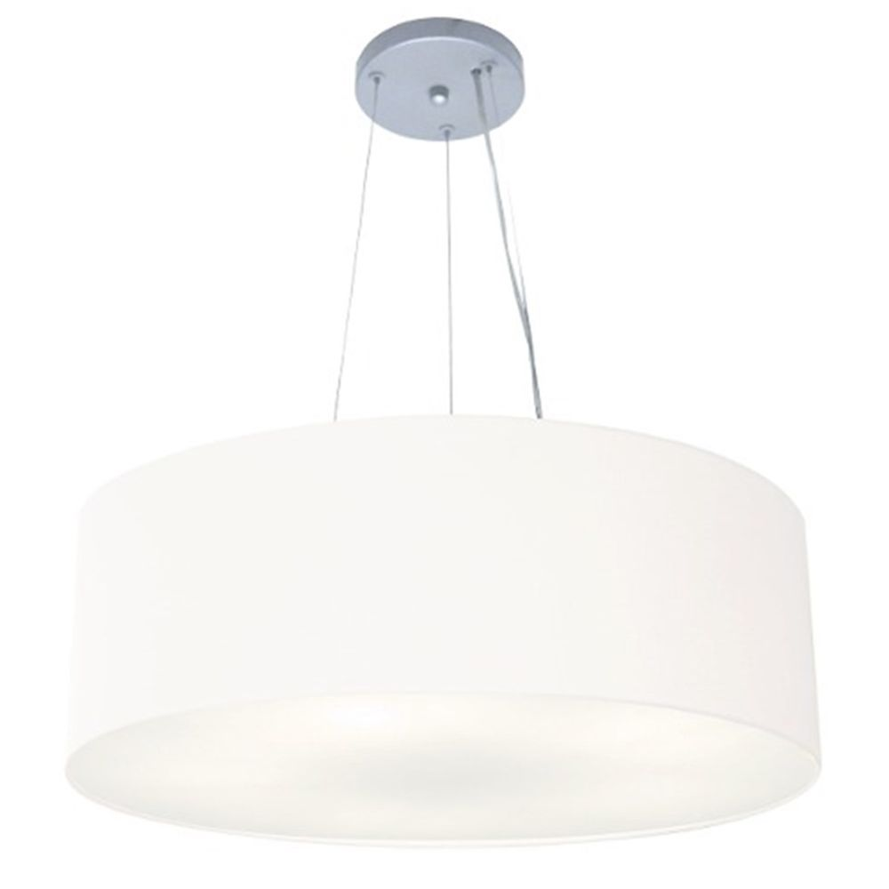 Pendente Cilíndrico Md-4070 Cúpula em Tecido 80x30cm Branco - Bivolt Pendente Cilíndrico Md-4070 Cúpula em Tecido 80x30cm Branco - Bivolt