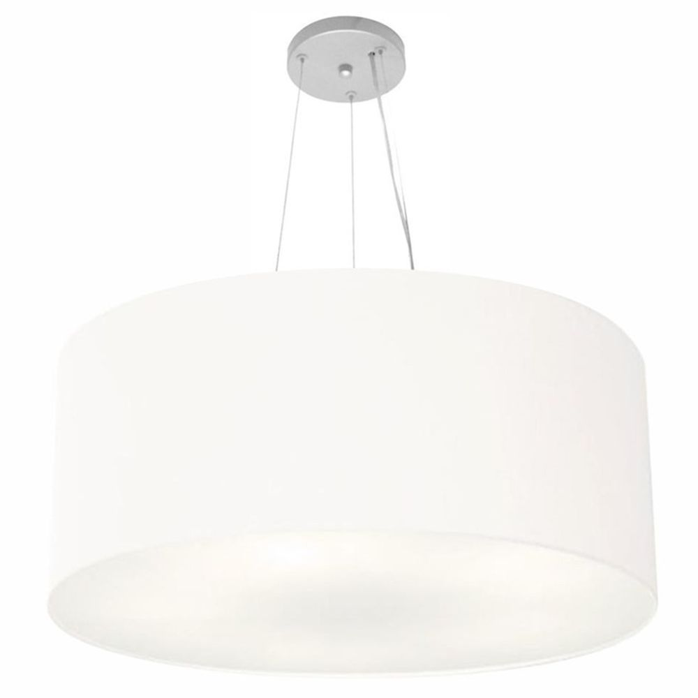 Pendente Cilíndrico Md-4074 Cúpula em Tecido 60x30cm Branco - Bivolt Pendente Cilíndrico Md-4074 Cúpula em Tecido 60x30cm Branco - Bivolt