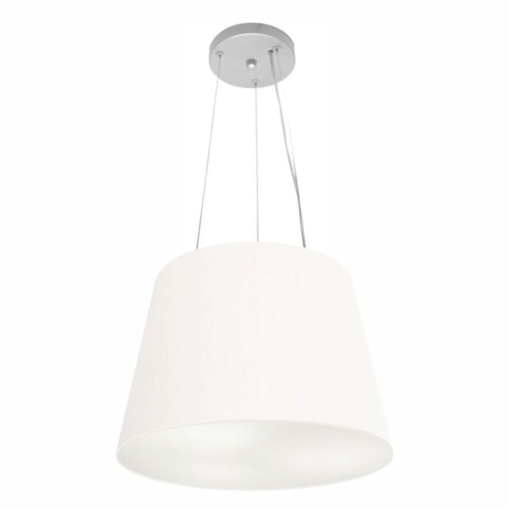 Pendente Cone Md-4152 Cúpula em Tecido 30/40x30cm Branco - Bivolt Pendente Cone Md-4152 Cúpula em Tecido 30/40x30cm Branco - Bivolt