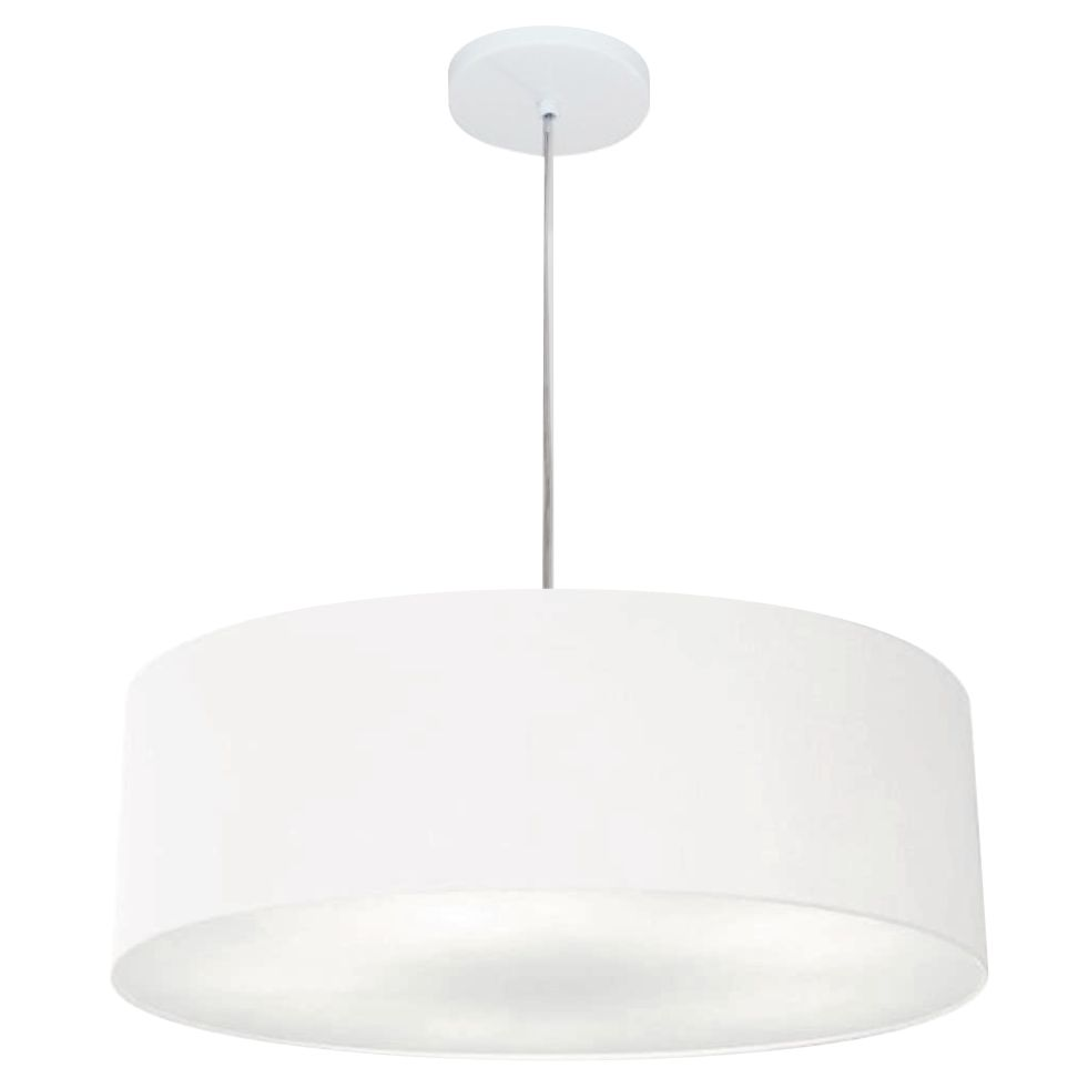 Pendente Cilíndrico Md-4217 Cúpula em Tecido 50x15cm Branco - Bivolt Pendente Cilíndrico Md-4217 Cúpula em Tecido 50x15cm Branco - Bivolt