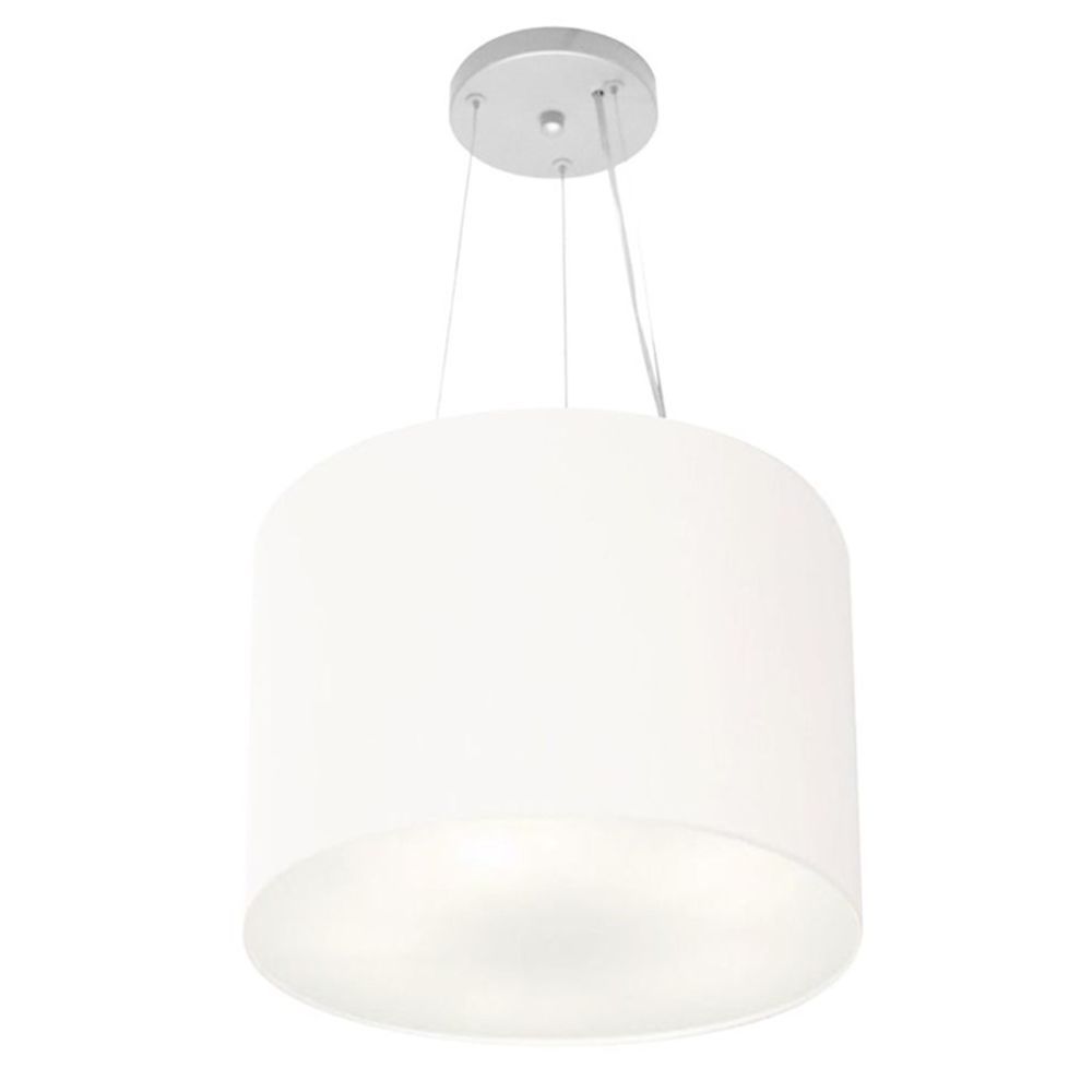 Pendente Cilíndrico Md-4183 Cúpula em Tecido 40x30cm Branco - Bivolt Pendente Cilíndrico Md-4183 Cúpula em Tecido 40x30cm Branco - Bivolt