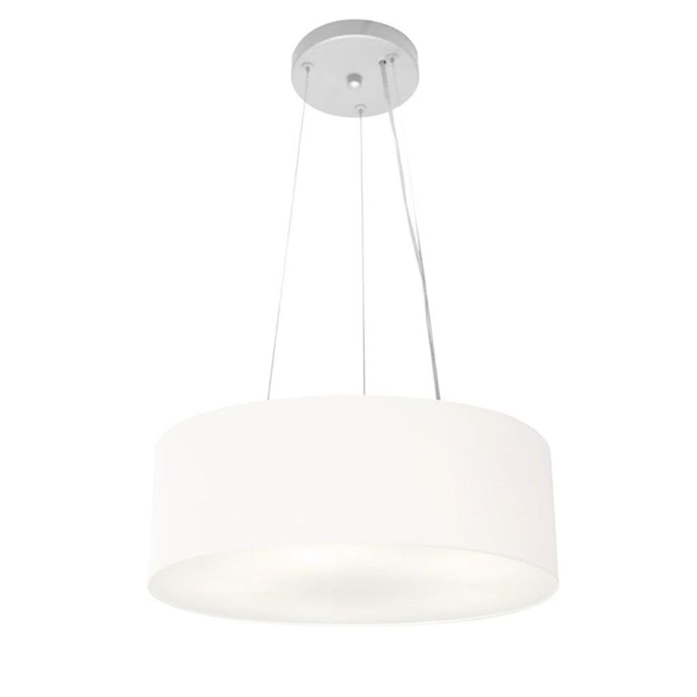 Pendente Cilíndrico Md-4184 Cúpula em Tecido 45x15cm Branco - Bivolt Pendente Cilíndrico Md-4184 Cúpula em Tecido 45x15cm Branco - Bivolt