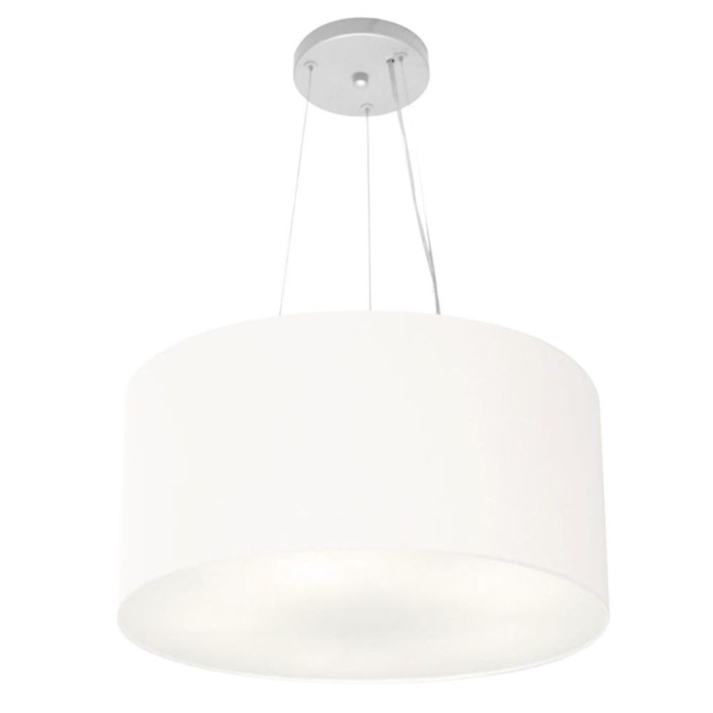 Pendente Cilíndrico Md-4186 Cúpula em Tecido 45x25cm Branco - Bivolt Pendente Cilíndrico Md-4186 Cúpula em Tecido 45x25cm Branco - Bivolt