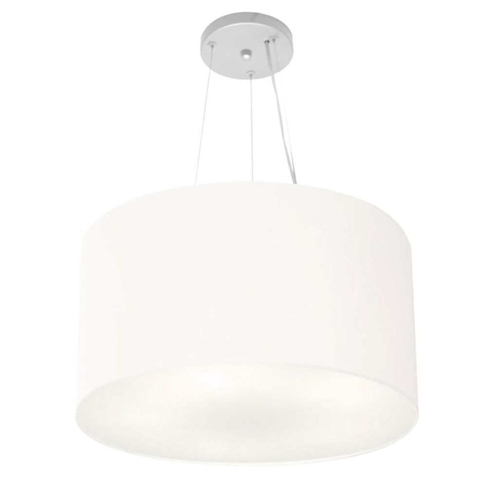 Pendente Cilíndrico Md-4187 Cúpula em Tecido 45x30cm Branco - Bivolt Pendente Cilíndrico Md-4187 Cúpula em Tecido 45x30cm Branco - Bivolt