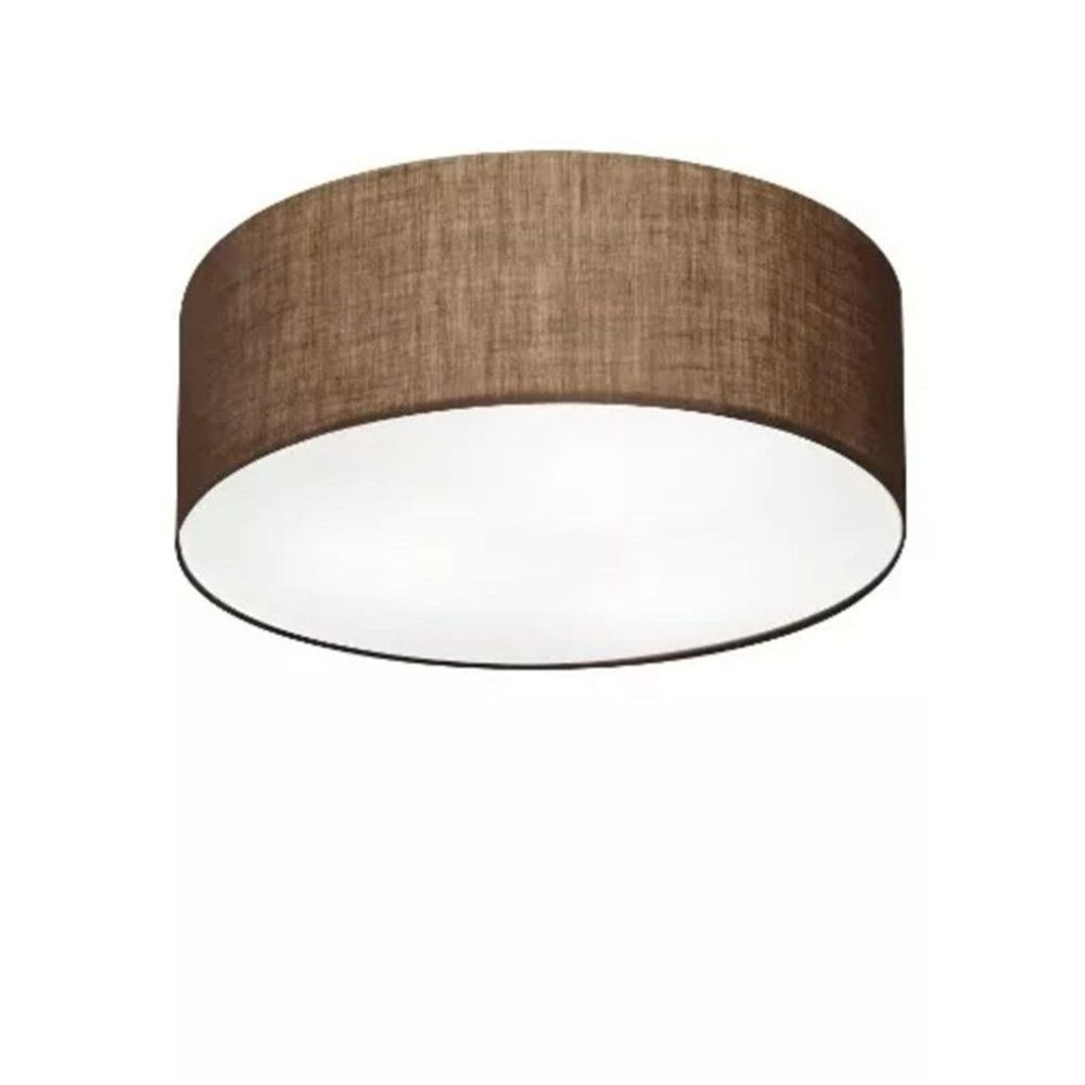 Plafon Cilíndrico Md-3046 Cúpula em Tecido 35x12cm Café - Bivolt Plafon Cilíndrico Md-3046 Cúpula em Tecido 35x12cm Café - Bivolt