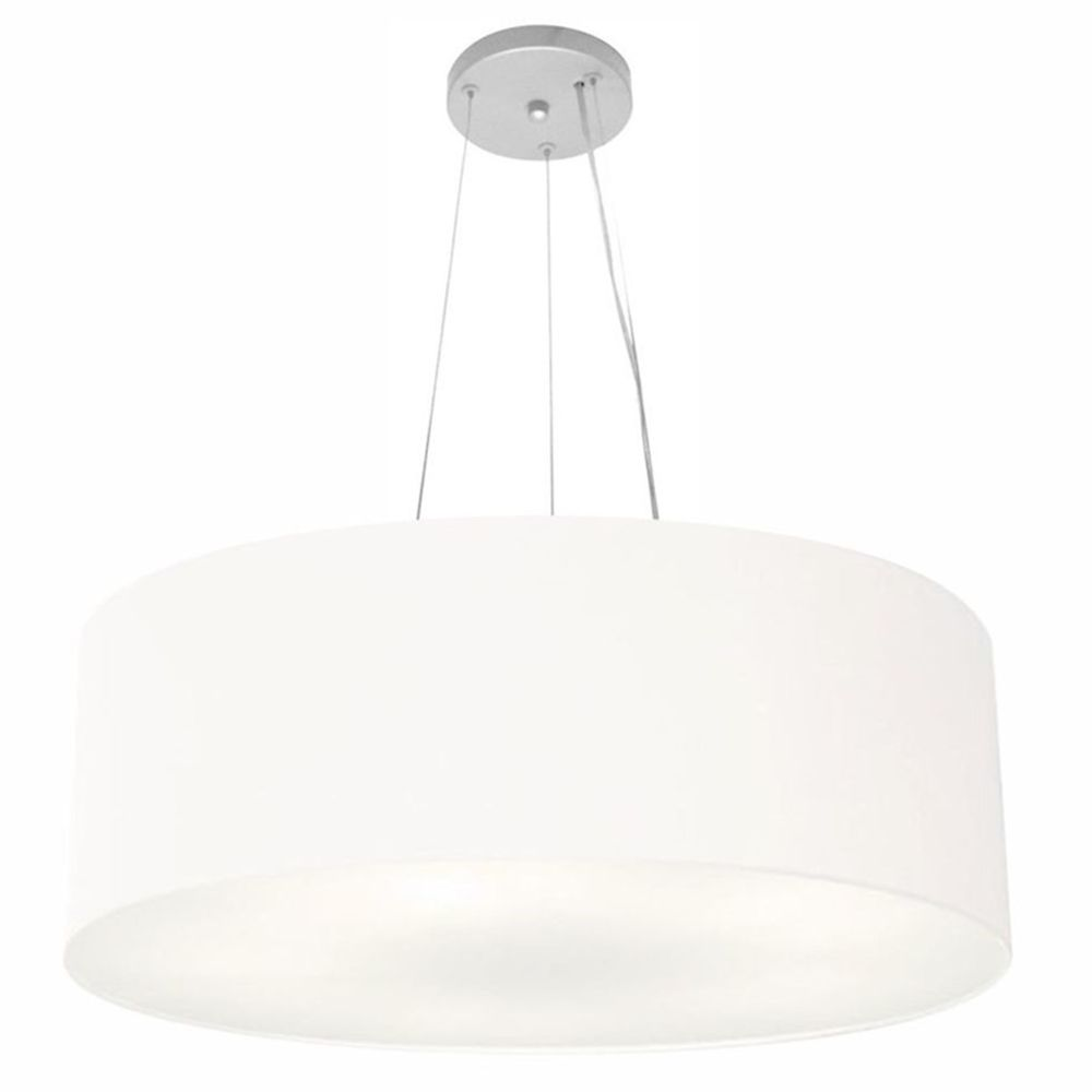 Pendente Cilíndrico Md-4010 Cúpula em Tecido 60x21cm Branco - Bivolt Pendente Cilíndrico Md-4010 Cúpula em Tecido 60x21cm Branco - Bivolt