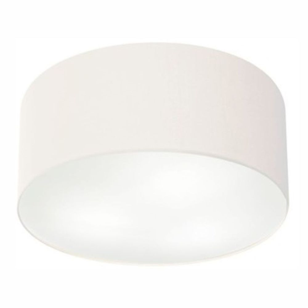 Plafon Cilíndrico Md-3058 Cúpula em Tecido 55x25cm Branco - Bivolt