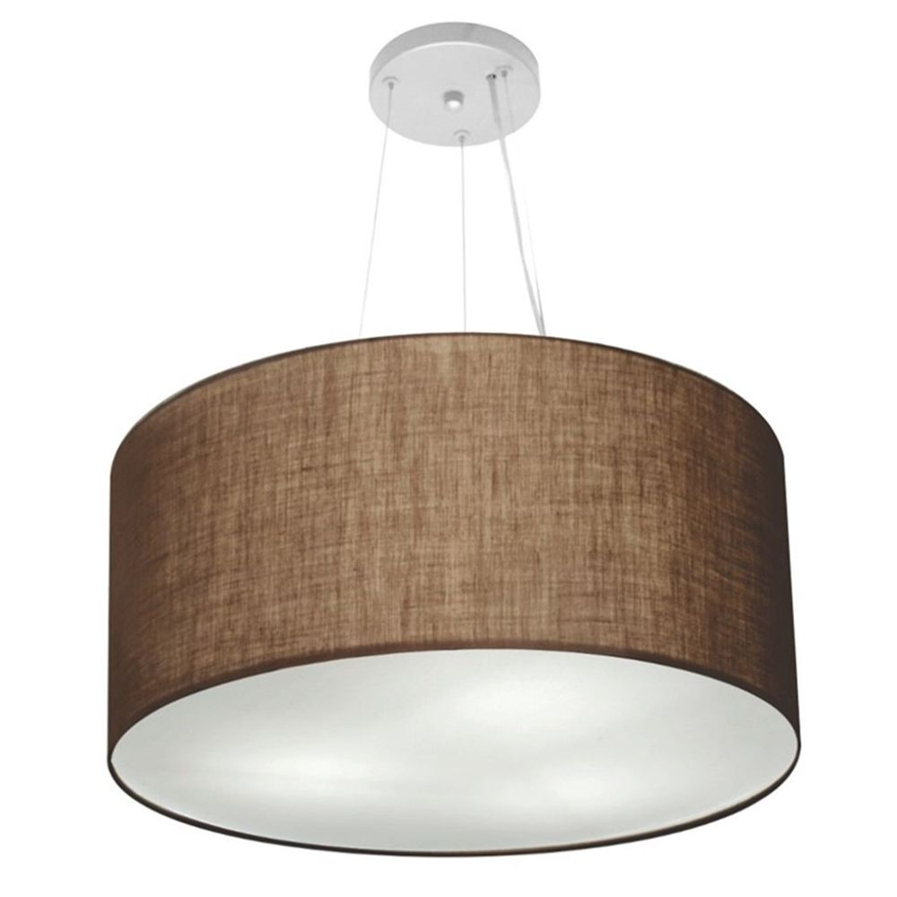 Pendente Cilíndrico Md-4191 Cúpula em Tecido 55x25cm Café - Bivolt Pendente Cilíndrico Md-4191 Cúpula em Tecido 55x25cm Café - Bivolt